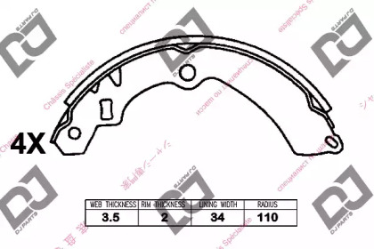 Комлект тормозных накладок DJ PARTS BS1396